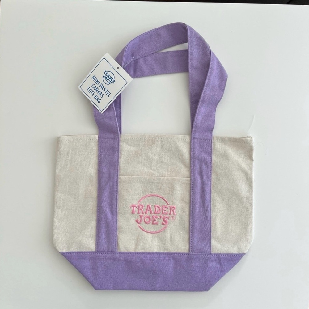 Trader Joe Mini Pastel Tote (Lavender)